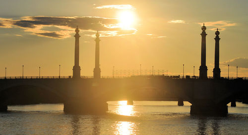 Scenic view of sunset over city