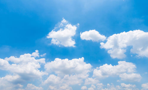 Low angle view of clouds in blue sky