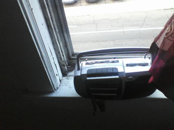 Close-up of man in car