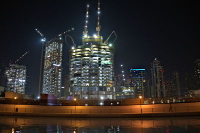 Illuminated city at night