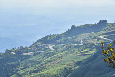 High angle view of landscape against sky