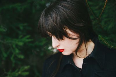 Close-up of young woman