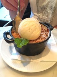 Close-up of ice cream in plate