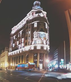 View of city street at night