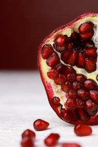 Close-up of pomegranate on table