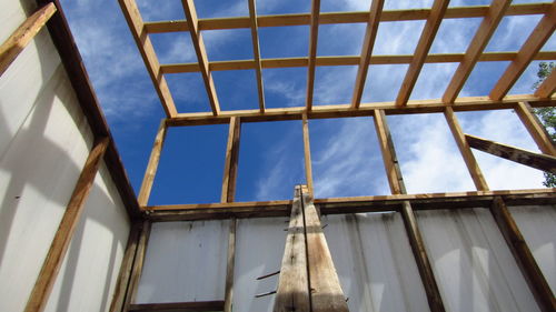 Low angle view of built structure against sky