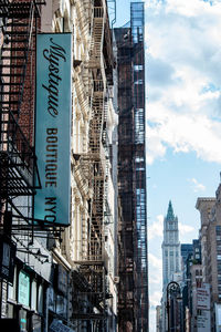 Low angle view of buildings against sky