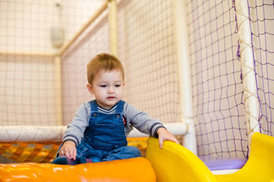 Cute boy looking away outdoors