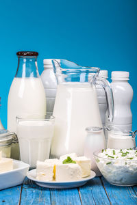 High angle view of food in glass on table