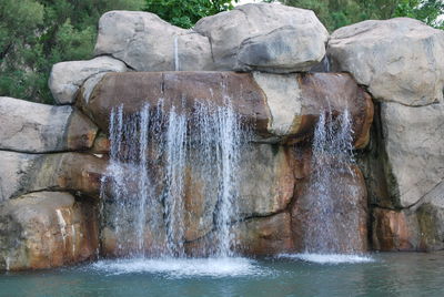 Scenic view of waterfall