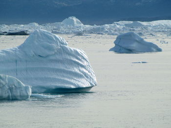 Scenic view of sea during winter