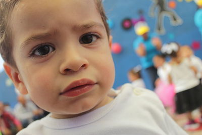 Close-up portrait of cute boy