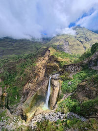 Scenic view of waterfall