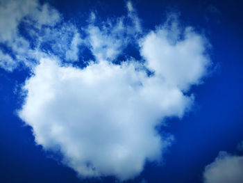 Low angle view of clouds in blue sky