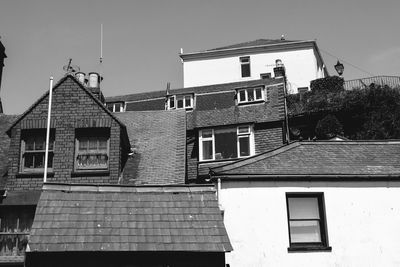 Exterior of houses against clear sky