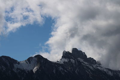 Low angle view of mountain against sky