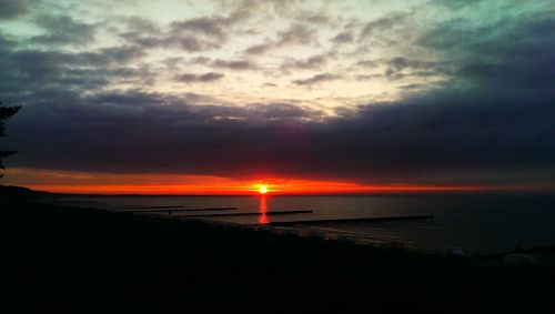 Scenic view of sea at sunset