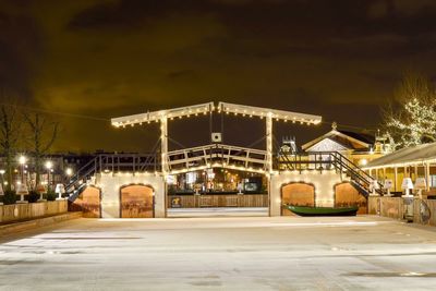 Illuminated built structure at night