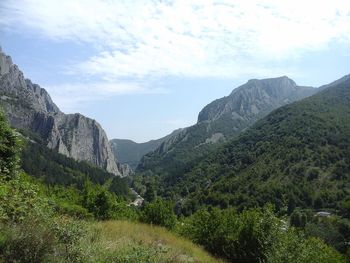 Scenic view of mountains against sky