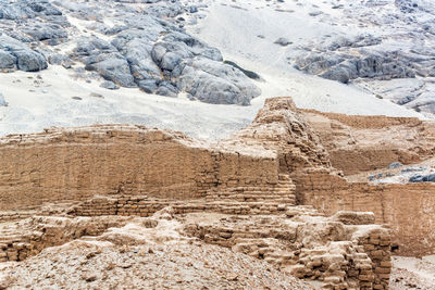 Old ruins of huaca de la luna