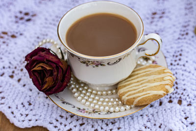 Close-up of coffee on table