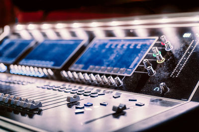 High angle view of sound mixer