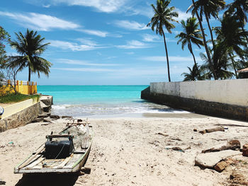 Scenic view of beach against sky