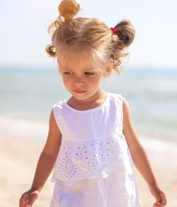 Portrait of cute girl at beach