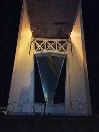 Low angle view of suspension bridge