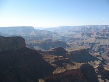 Aerial view of landscape against clear sky