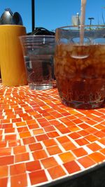 Close-up of coffee on table