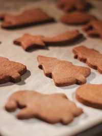 Close-up of cookies on table