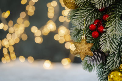 Close-up of christmas tree