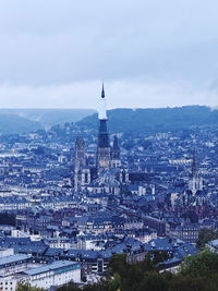 High angle view of townscape against sky