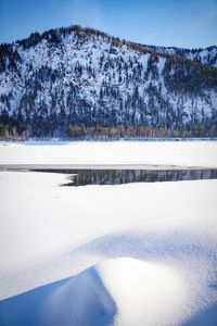 Scenic view of snow covered landscape