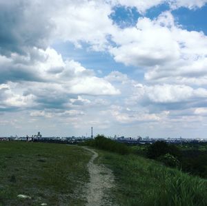 Scenic view of field against sky