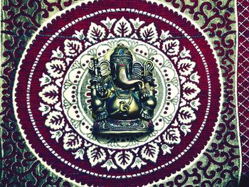 Close-up of carving on wall