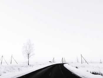 Snow covered road in winter