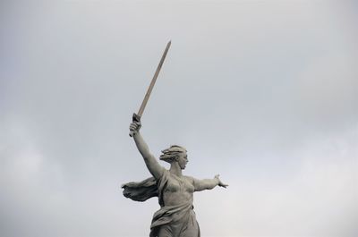 Low angle view of statue against clear sky