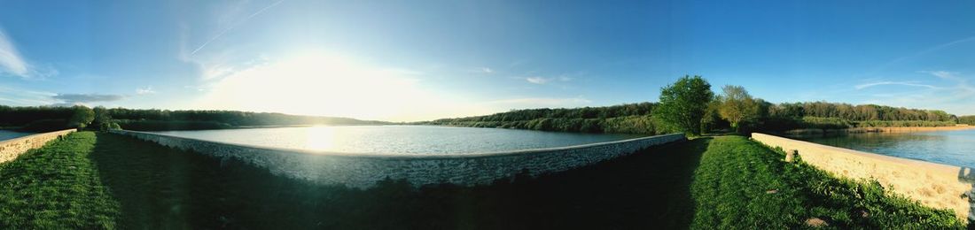 Panoramic view of lake against sky