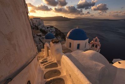 Scenic view of sea at sunset