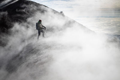 Man riding on mountain