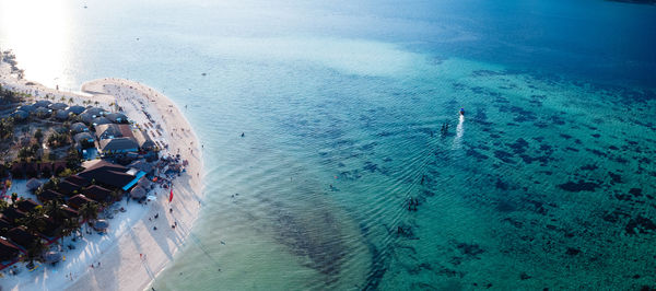 High angle view of beach