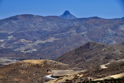 Scenic view of mountains against clear sky