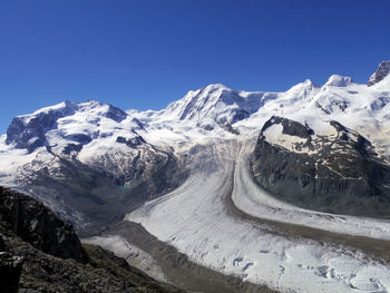 Gorner glacier valley glacier monte rosa massif zermatt valais, switzerland