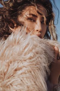 Close-up portrait of a young woman