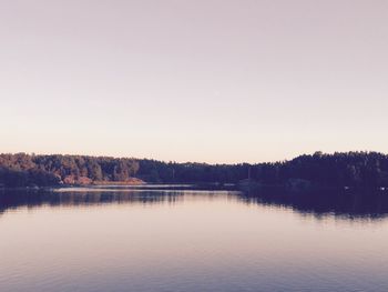 Scenic view of lake against clear sky