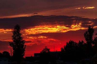 Scenic view of dramatic sky during sunset