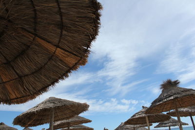 Low angle view of roof against sky