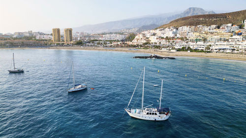 Boats in sea